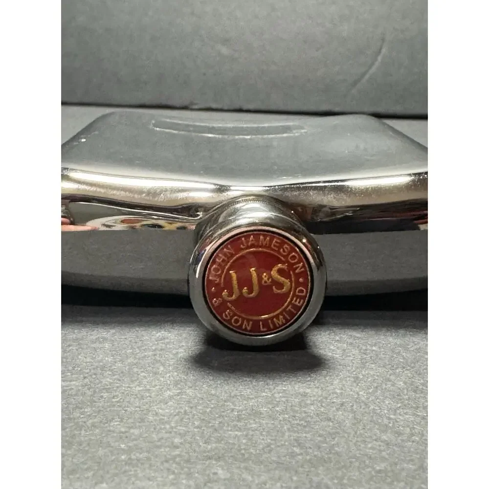 NEW John Jameson & Son Irish Whiskey Flask JJ & S, Screw Top Stainless Steel 6oz